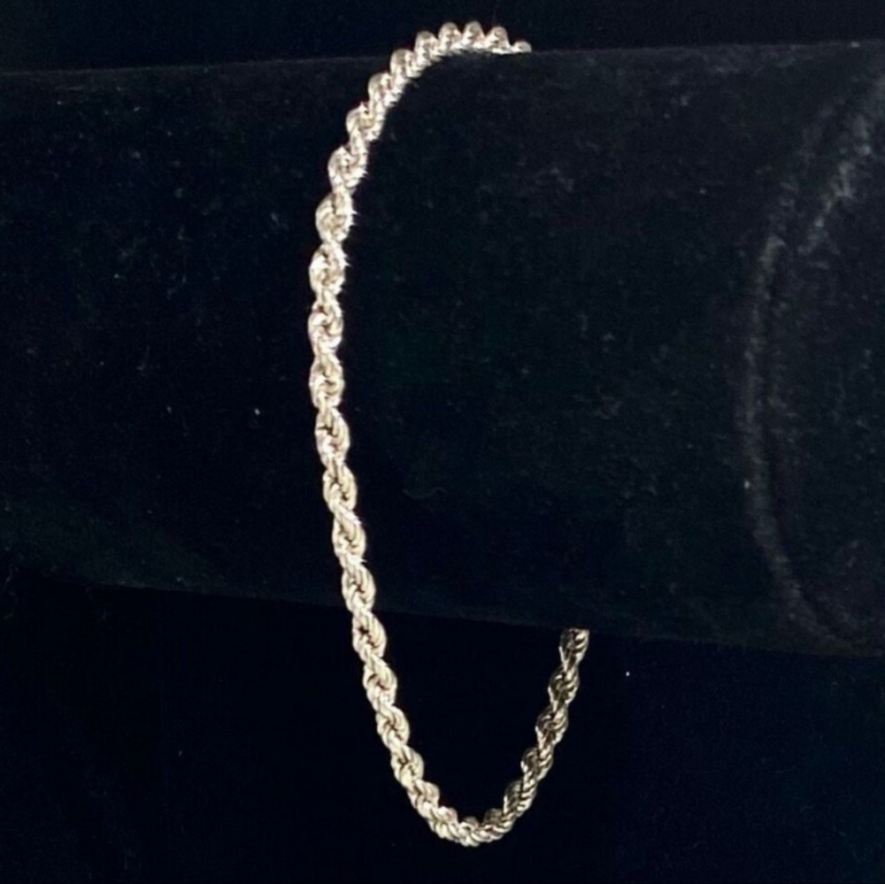 8"Sterling Silver Rope Chain Bracelet
